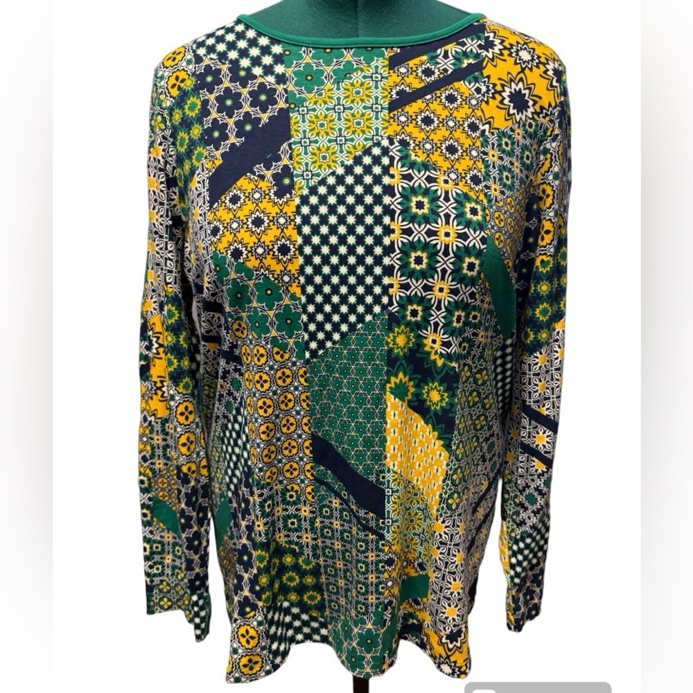 Sz xl mixed pattern long sleeve top